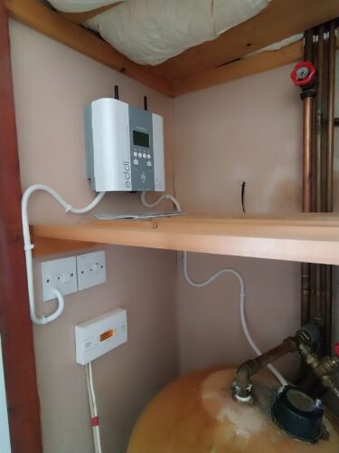 Myenergi Eddi installation connected with water tank