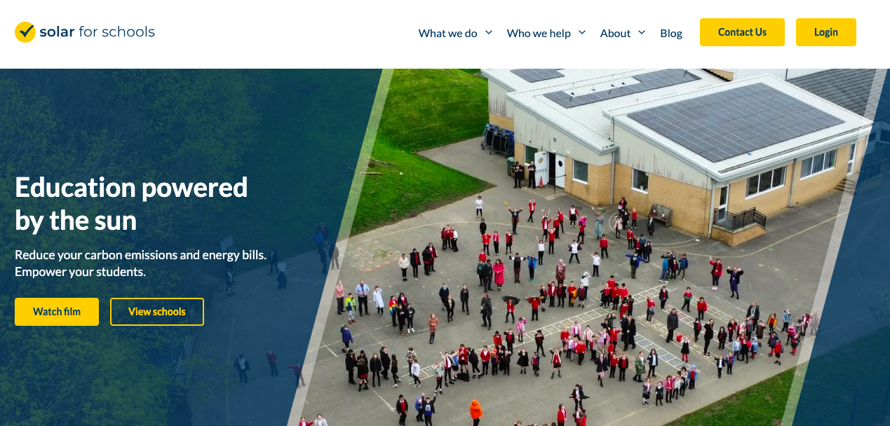 Solar for schools screenshot of webpage November 2024