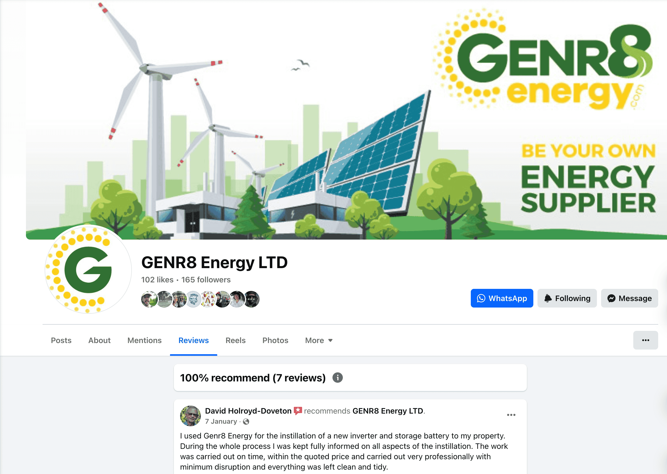 Facebook GENR8 Energy review